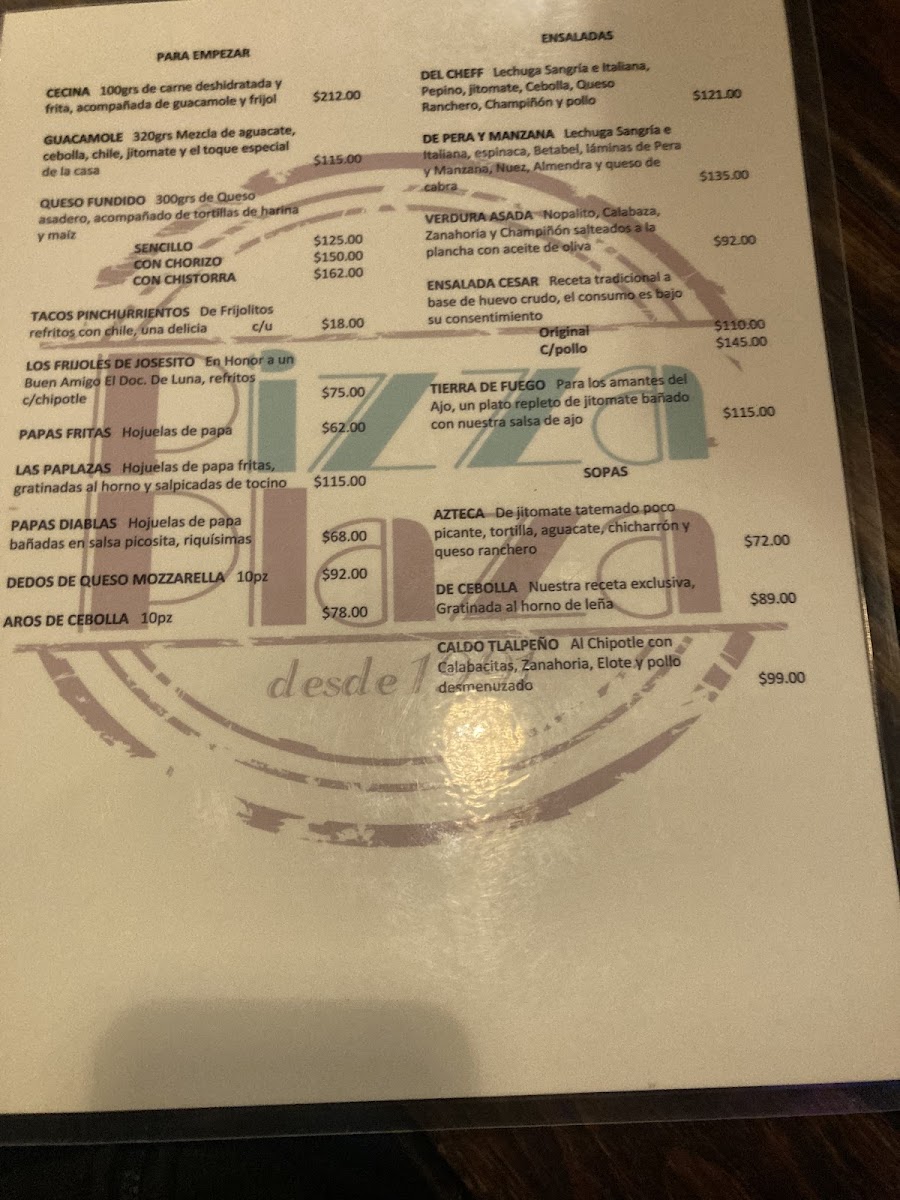 Pizza Plaza 1991 Restaurante Menu - Image 1