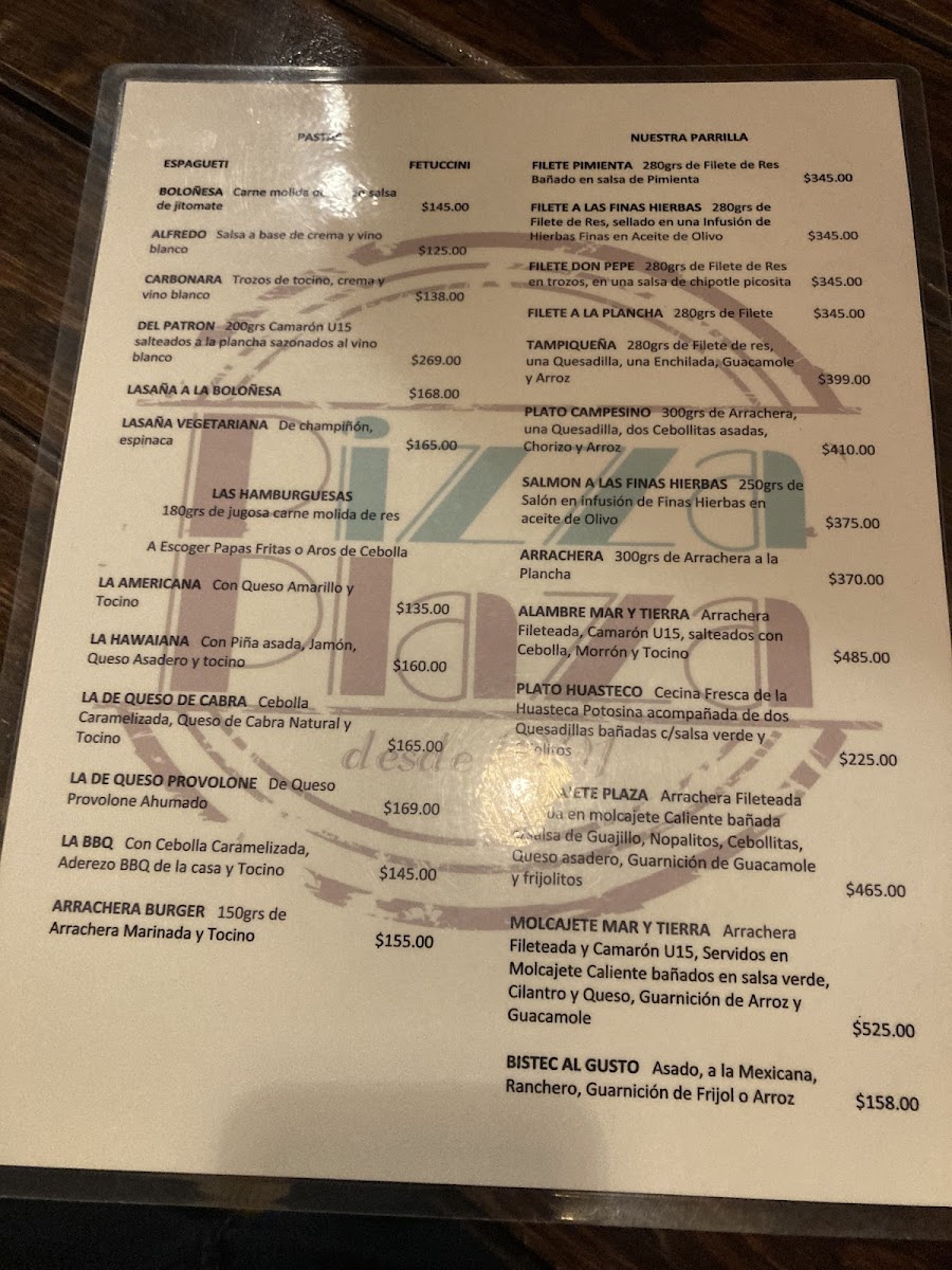 Pizza Plaza 1991 Restaurante Menu - Image 2